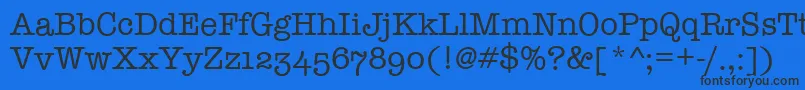 フォントTypewriterOsfRegular – 黒い文字の青い背景