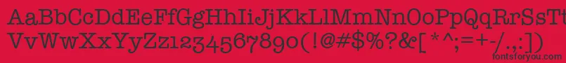 TypewriterOsfRegular Font – Black Fonts on Red Background