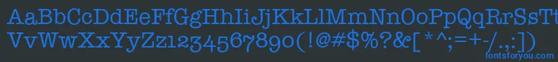 TypewriterOsfRegular Font – Blue Fonts on Black Background