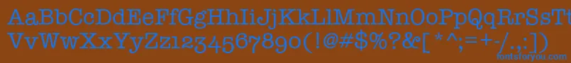 Шрифт TypewriterOsfRegular – синие шрифты на коричневом фоне