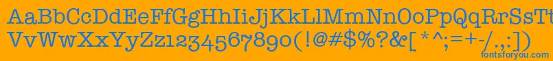 TypewriterOsfRegular Font – Blue Fonts on Orange Background