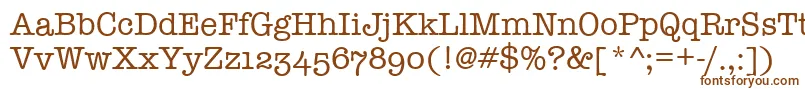 TypewriterOsfRegular-fontti – ruskeat fontit valkoisella taustalla