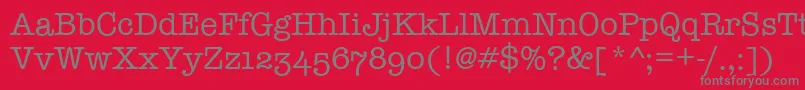 TypewriterOsfRegular Font – Gray Fonts on Red Background