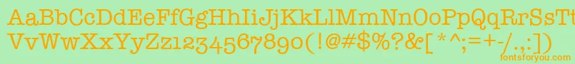 TypewriterOsfRegular Font – Orange Fonts on Green Background