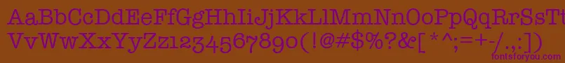 Czcionka TypewriterOsfRegular – fioletowe czcionki na brązowym tle