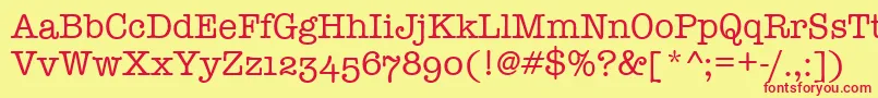 TypewriterOsfRegular Font – Red Fonts on Yellow Background