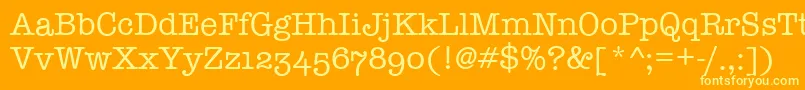 Więcej informacji o czcionce TypewriterOsfRegular Czcionka TypewriterOsfRegular – żółte czcionki na pomarańczowym tle