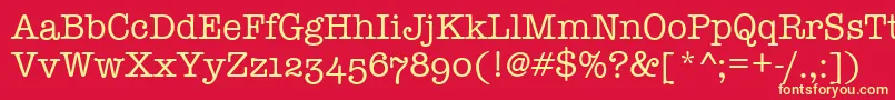 TypewriterOsfRegular Font – Yellow Fonts on Red Background