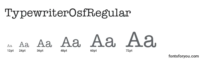 Размеры шрифта TypewriterOsfRegular