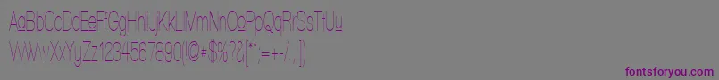 WalkwayUpperUitracondensed Font – Purple Fonts on Gray Background