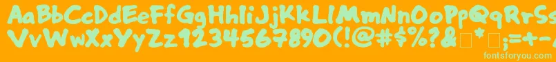 Nusaliver Font – Green Fonts on Orange Background