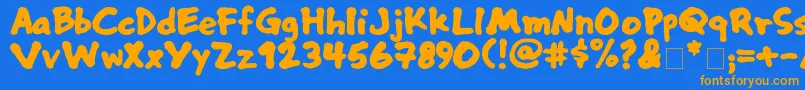 Nusaliver Font – Orange Fonts on Blue Background