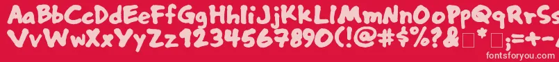 Nusaliver Font – Pink Fonts on Red Background