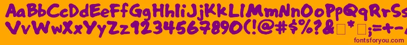 Nusaliver Font – Purple Fonts on Orange Background