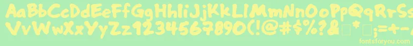 Nusaliver Font – Yellow Fonts on Green Background