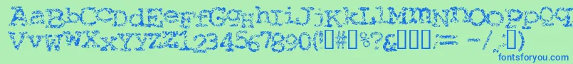 Typewriterfromhell Font – Blue Fonts on Green Background