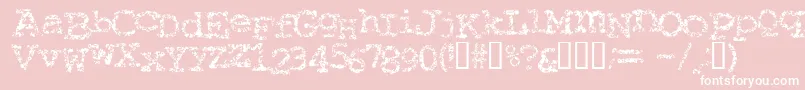 Typewriterfromhell-Schriftart – Weiße Schriften auf rosa Hintergrund