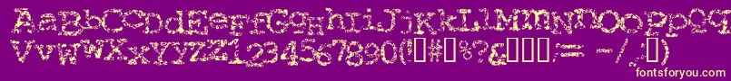 Typewriterfromhell Font – Yellow Fonts on Purple Background