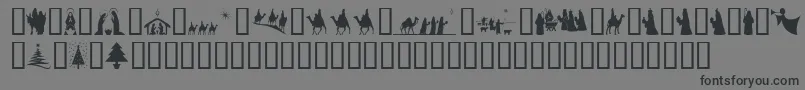 Fonte SlChristmasSilhouettesNormal – fontes pretas em um fundo cinza