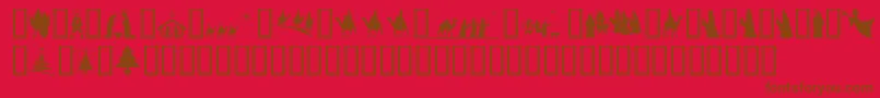 SlChristmasSilhouettesNormal Font – Brown Fonts on Red Background