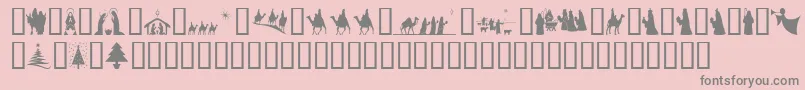 SlChristmasSilhouettesNormal Font – Gray Fonts on Pink Background