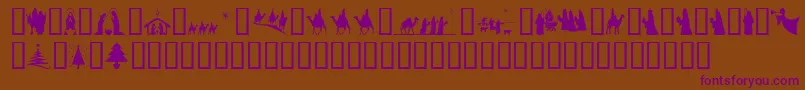 SlChristmasSilhouettesNormal Font – Purple Fonts on Brown Background