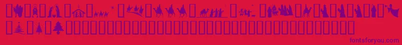 fuente SlChristmasSilhouettesNormal – Fuentes Moradas Sobre Fondo Rojo