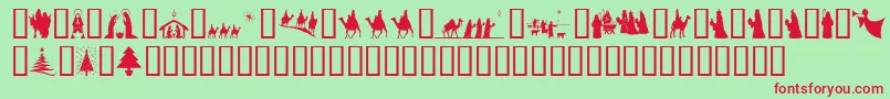 SlChristmasSilhouettesNormal Font – Red Fonts on Green Background