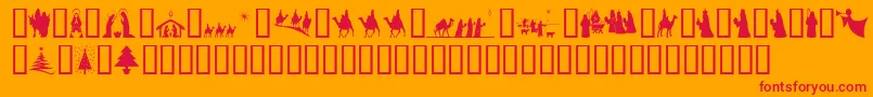 fuente SlChristmasSilhouettesNormal – Fuentes Rojas Sobre Fondo Naranja