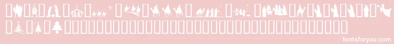 SlChristmasSilhouettesNormal Font – White Fonts on Pink Background