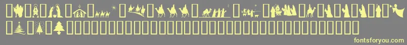 fuente SlChristmasSilhouettesNormal – Fuentes Amarillas Sobre Fondo Gris