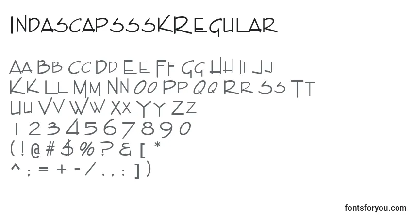 Czcionka IndascapssskRegular – alfabet, cyfry, specjalne znaki
