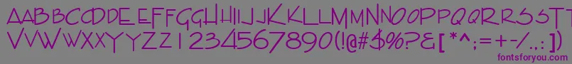 フォントIndascapssskRegular – 紫色のフォント、灰色の背景