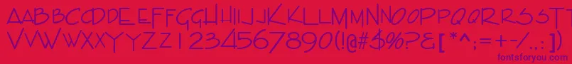 IndascapssskRegular-Schriftart – Violette Schriften auf rotem Hintergrund