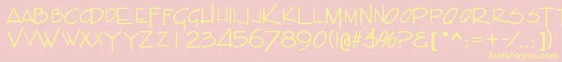 IndascapssskRegular Font – Yellow Fonts on Pink Background