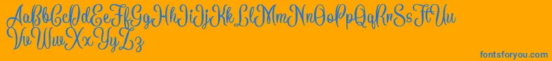 BattallionScriptDemo Font – Blue Fonts on Orange Background