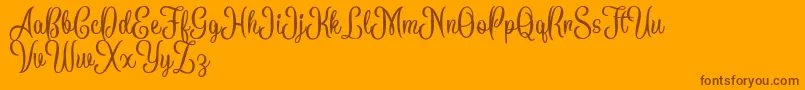 BattallionScriptDemo Font – Brown Fonts on Orange Background