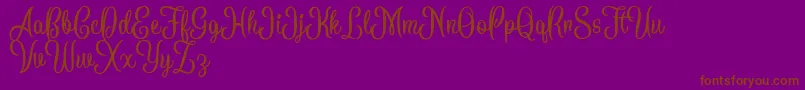 BattallionScriptDemo-Schriftart – Braune Schriften auf violettem Hintergrund