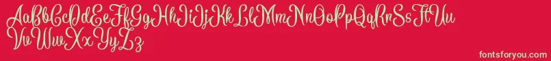 BattallionScriptDemo Font – Green Fonts on Red Background