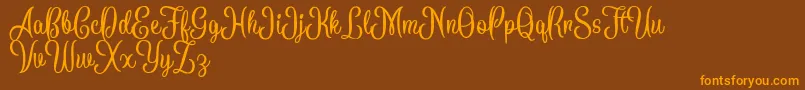 BattallionScriptDemo Font – Orange Fonts on Brown Background