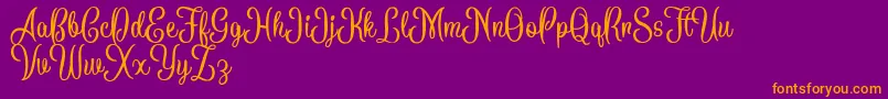 BattallionScriptDemo Font – Orange Fonts on Purple Background