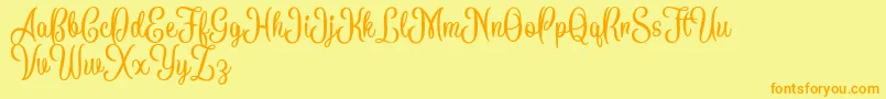 BattallionScriptDemo Font – Orange Fonts on Yellow Background