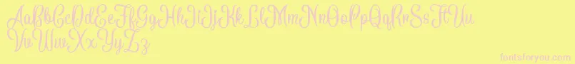 BattallionScriptDemo Font – Pink Fonts on Yellow Background