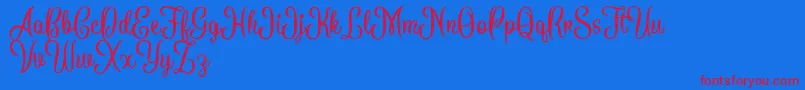 More about BattallionScriptDemo Font BattallionScriptDemo Font – Red Fonts on Blue Background