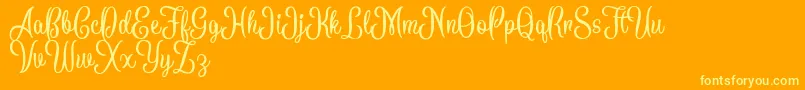 More about BattallionScriptDemo Font BattallionScriptDemo Font – Yellow Fonts on Orange Background