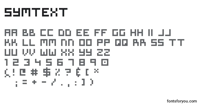 Symtextフォント–アルファベット、数字、特殊文字