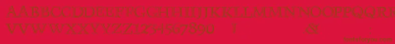 Monumenta Font – Brown Fonts on Red Background