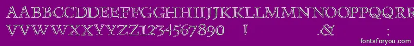 Monumenta Font – Green Fonts on Purple Background