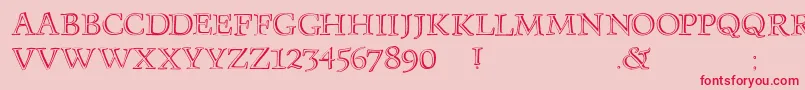 Monumenta Font – Red Fonts on Pink Background