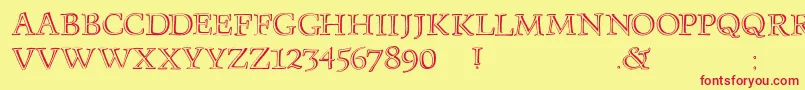 Monumenta Font – Red Fonts on Yellow Background